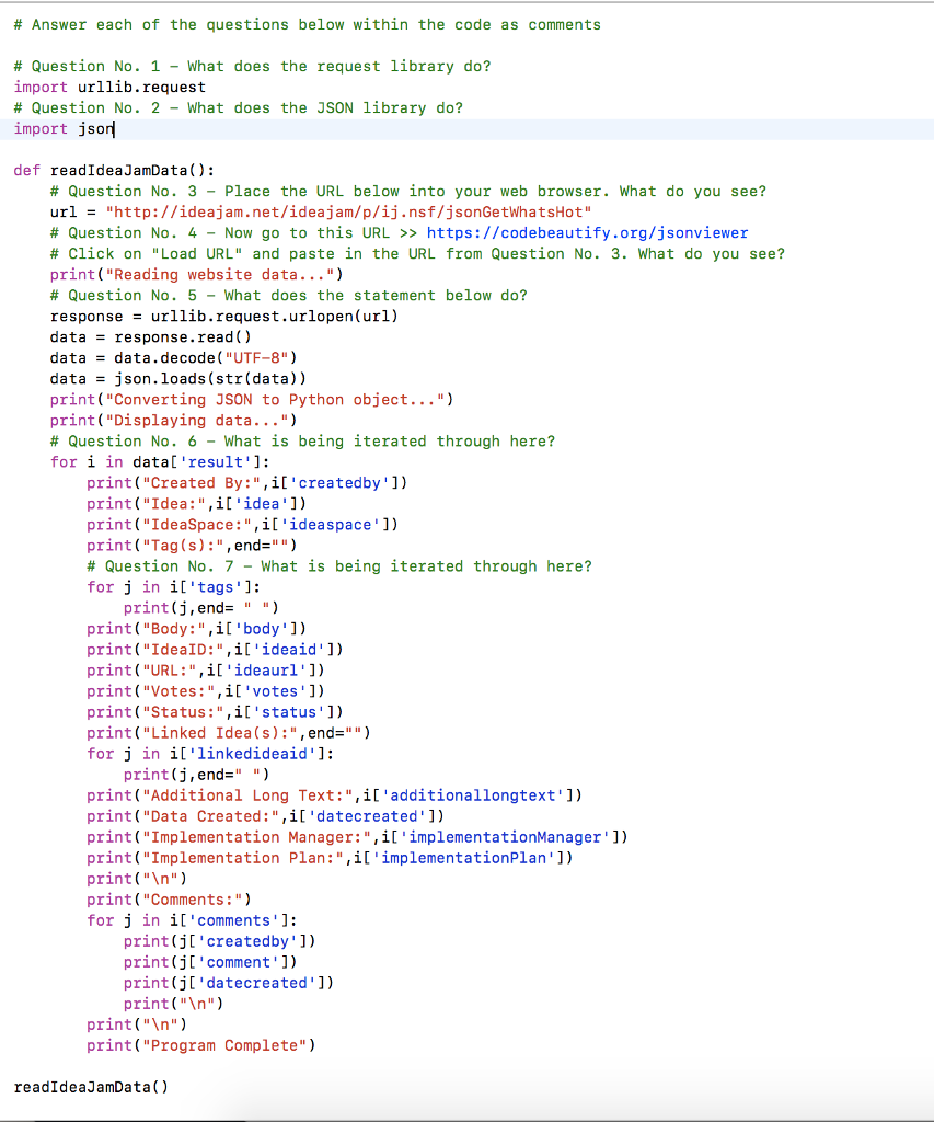 project stem python assignment 7