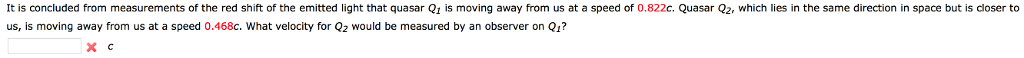 Solved It is concluded from measurements of the red shift of | Chegg.com