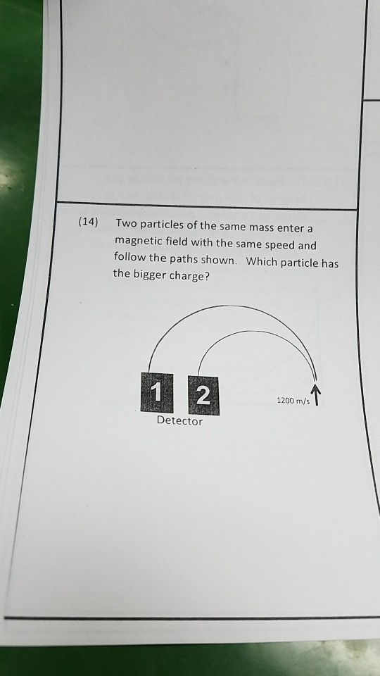 Solved (14) Two particles of the same mass enter a magnetic | Chegg.com