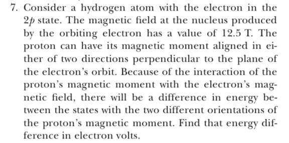 Solved 7. Consider a hydrogen atom with the electron in the | Chegg.com