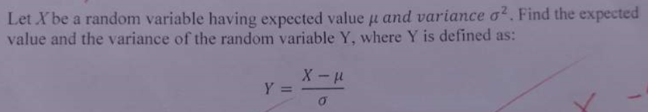 Solved Let X be a random variable having expected value mu | Chegg.com