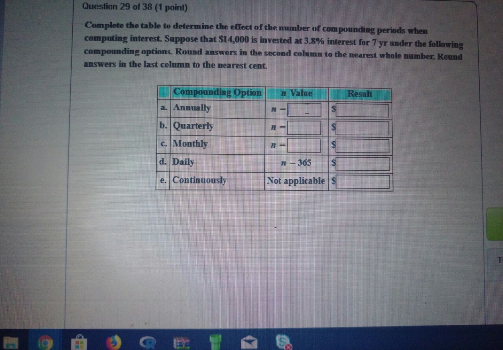 Solved Question 29 of 38 (1 point) Complete the table to | Chegg.com
