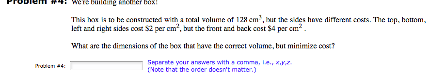 Solved Problem #4: We're building another box! This box is | Chegg.com