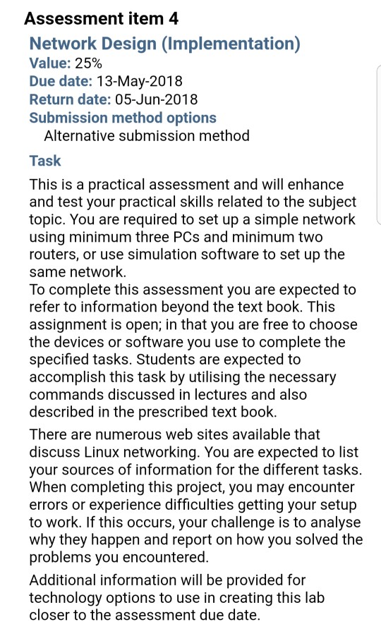 Solved Answer assignment no. 3 based on network design