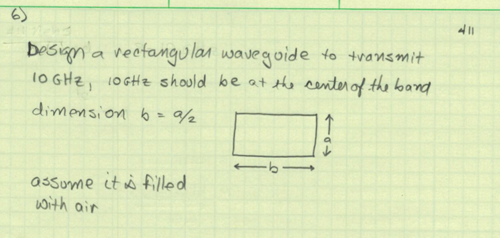 Design a rectangular waveguide to transmit 10 GHz, 10 | Chegg.com