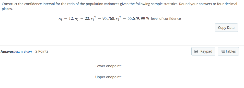 Solved Construct The Confidence Interval For The Ratio Of 1662