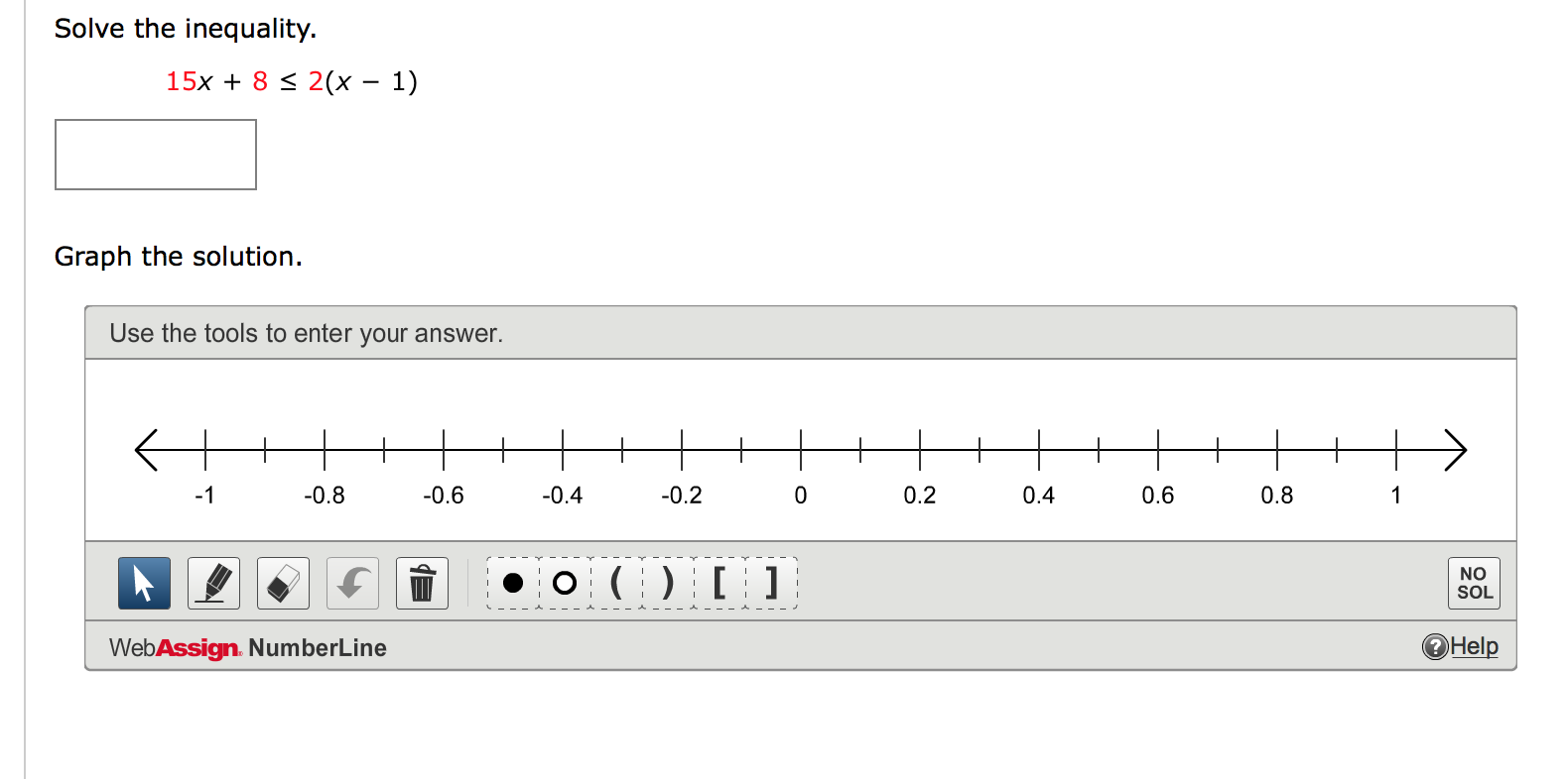 solved-solve-the-inequality-15x-8-le-2-x-1-graph-chegg