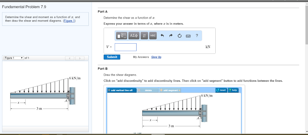 Solved Fundamental Problem 7.9 Part A Determine the shear | Chegg.com