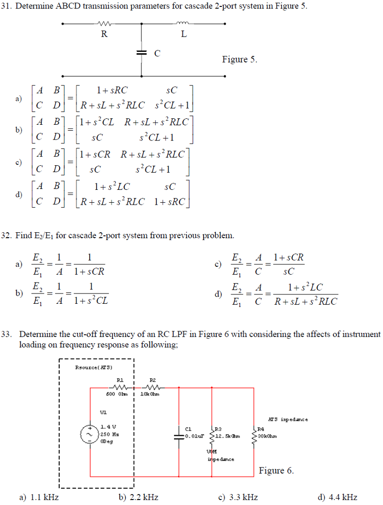 Solved Determine ABCD Transmission Parameters For Cascade | Chegg.com