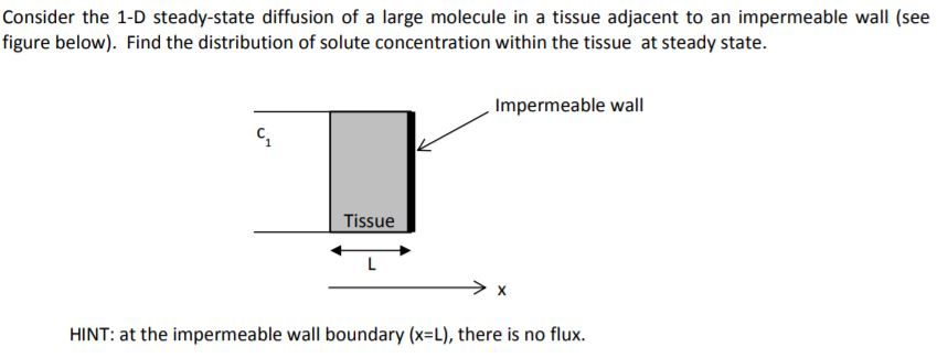 Solved Consider the 1-D steady-state diffusion of a large | Chegg.com