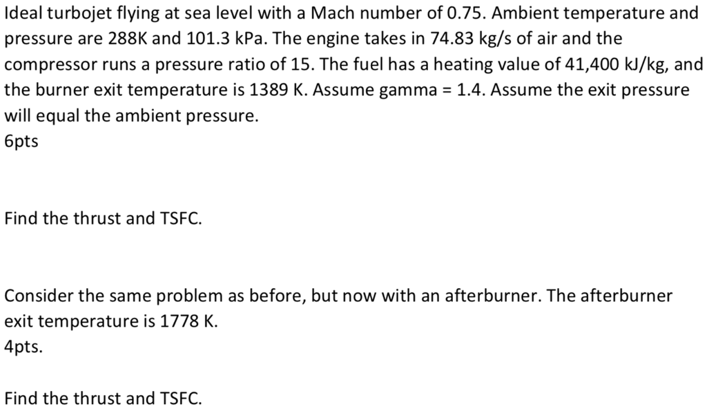 Solved Ideal Turbojet Flying At Sea Level With A Mach Number Chegg solved-ideal-turbojet-flying-at-sea-level-with-a-mach-number-chegg