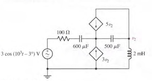 Solved for the the circuit below determine the voltage v2 | Chegg.com