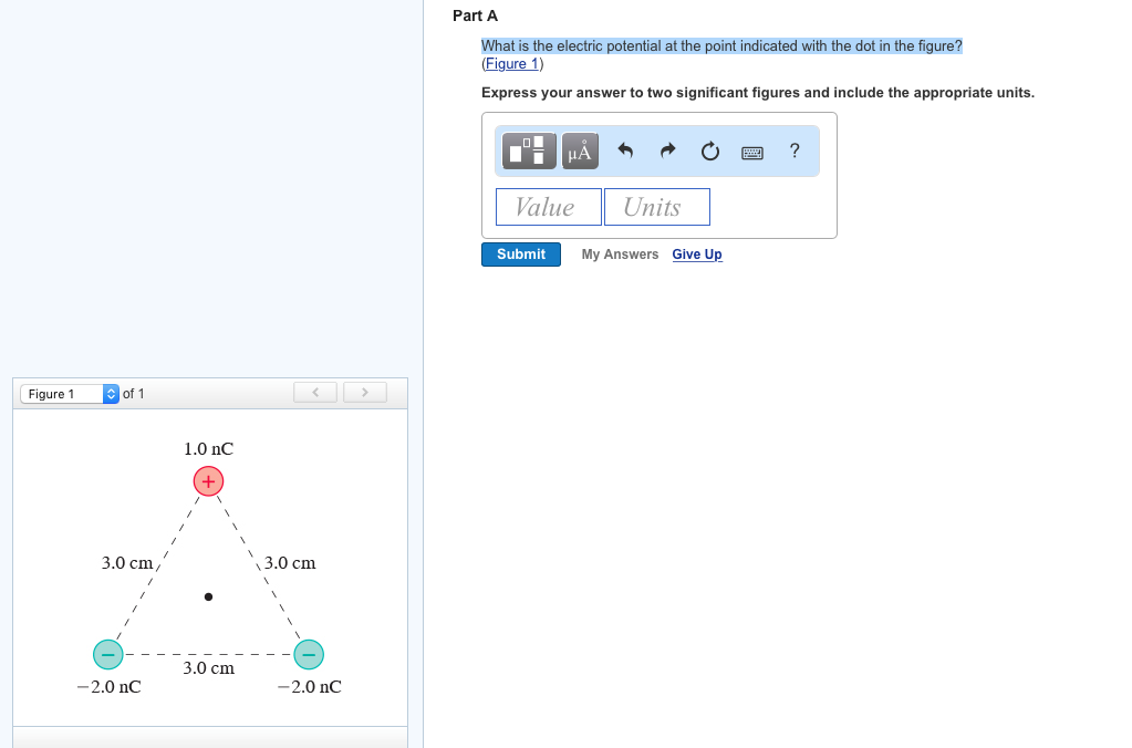 Solved Part A What is the electric potential at the point | Chegg.com