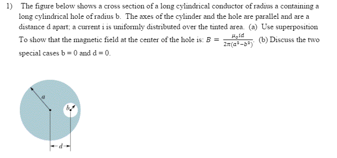 Solved The figure below shows a cross section of a long | Chegg.com