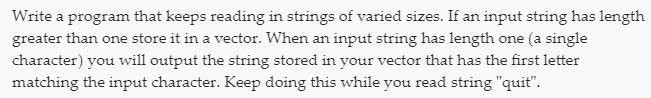 Solved Write a program that keeps reading in strings of | Chegg.com