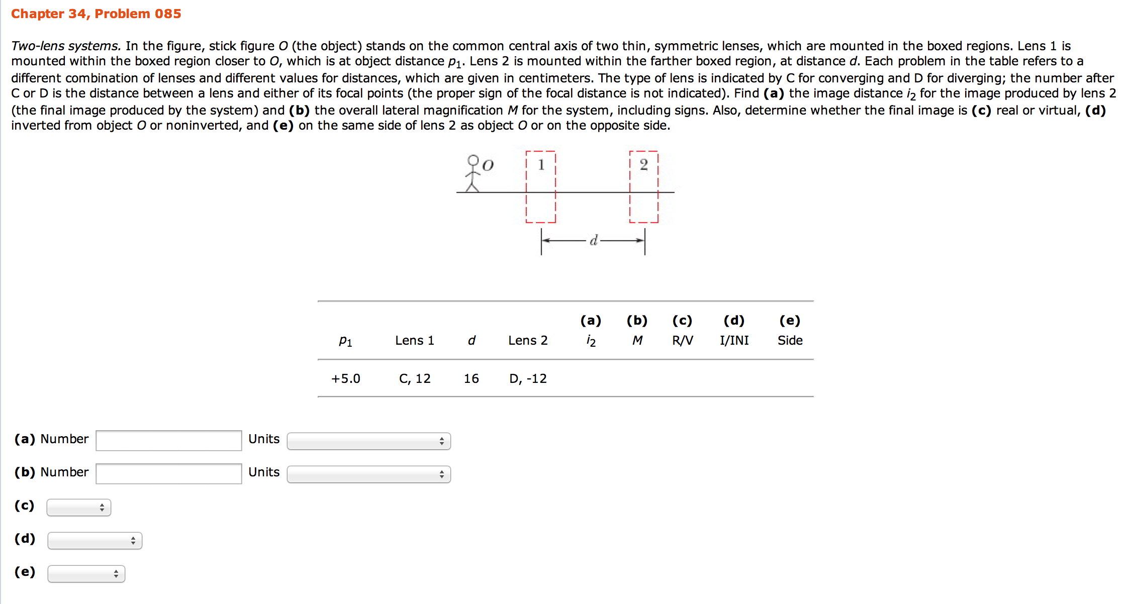 Two-lens systems. In the figure, stick figure O (the | Chegg.com