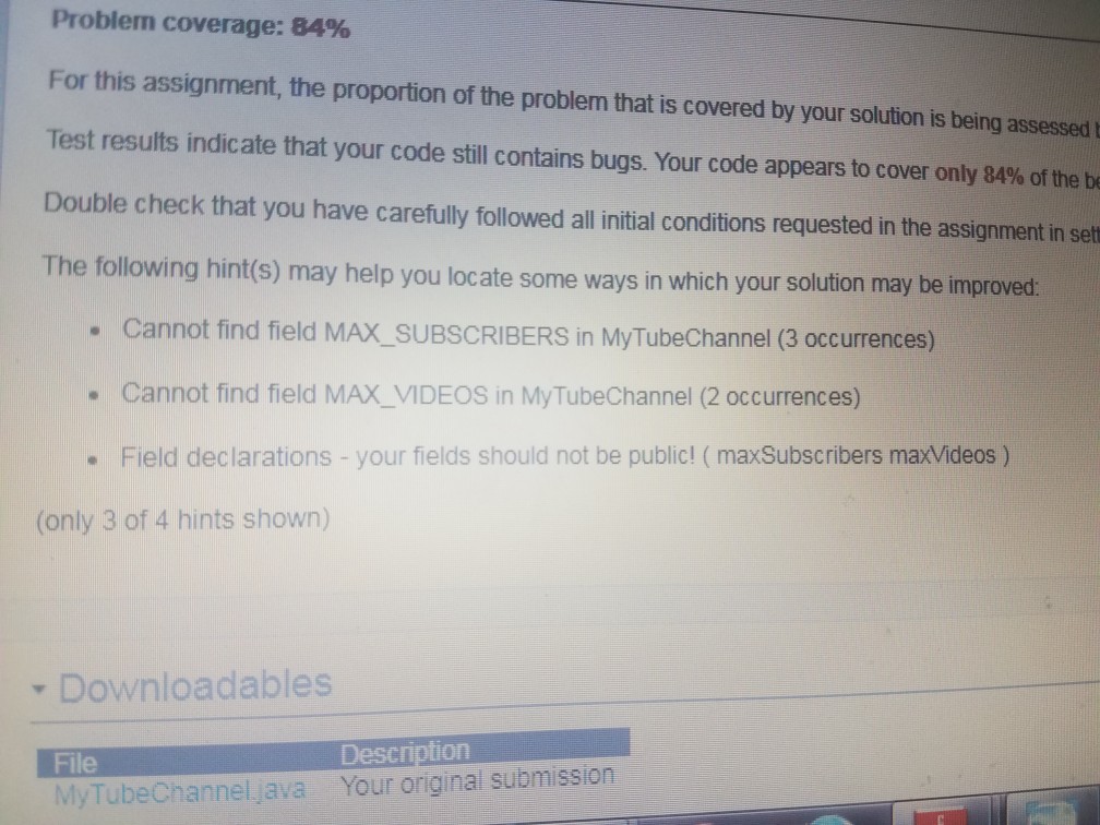 Problem coverage: 84% For this assignment, the | Chegg.com