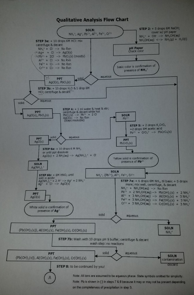 Solved Qualitative Analysis Flowchart Chemistry I need to