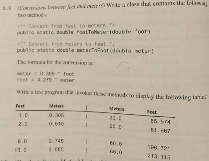 Conversion between meters top and feet