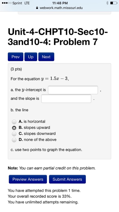 solved-for-the-equation-y-1-5x-3-the-y-intercept-is-chegg