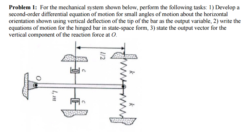 Solved For the mechanical system shown below, perform the | Chegg.com