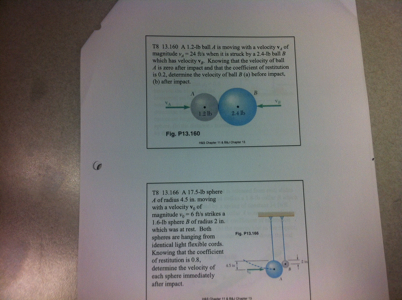 Solved A 1 2 Lb Ball A Is Moving With A Velocity V Of M Chegg Com