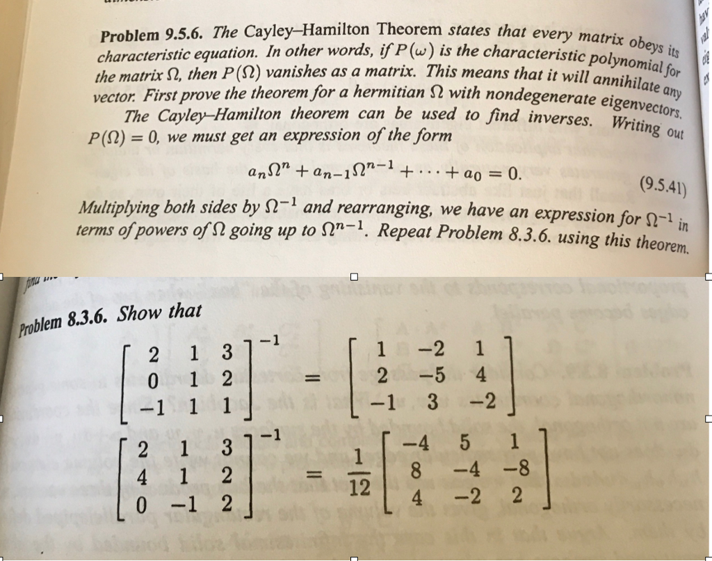 Solved The Cayley-Hamilton Theorem states that every matrix | Chegg.com