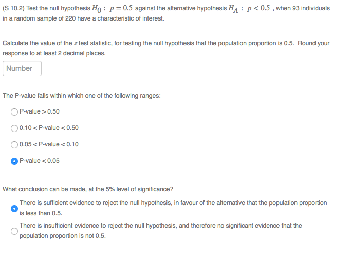 Solved (S 10.2) Test The Null Hypothesis H0 : 0.5 Against | Chegg.com