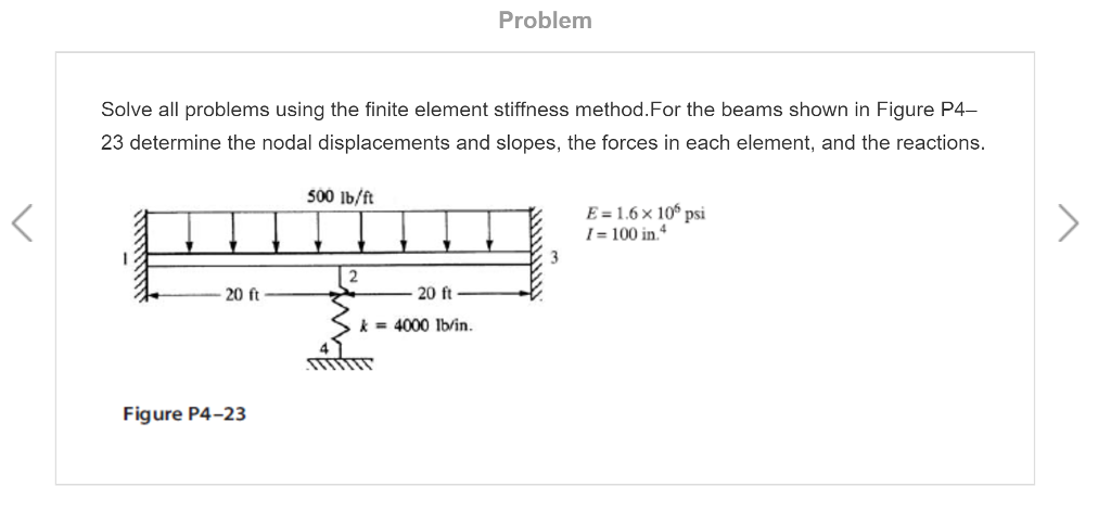 Solved Solve all problems using the finite element stiffness | Chegg.com