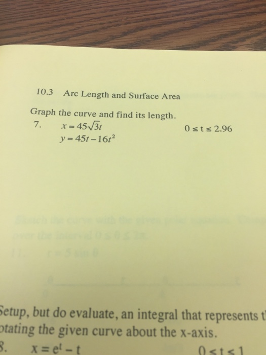 Solved Arc Length And Surface Area Graph The Curve And Find | Chegg.com