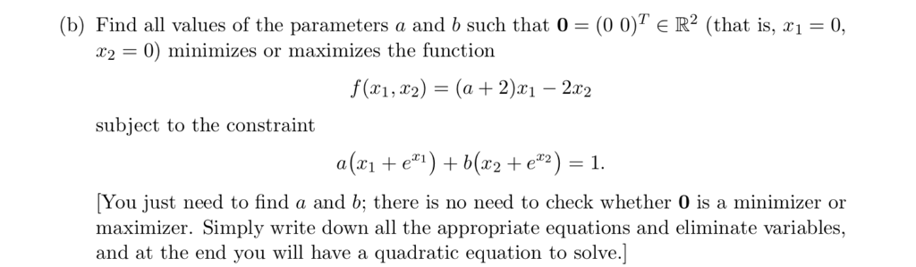 Solved (b) Find all values of the parameters a and b such | Chegg.com