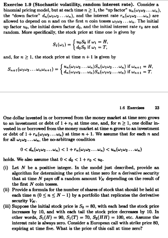 Exercise 1 9 Stochastic Volatility Random Interest Chegg