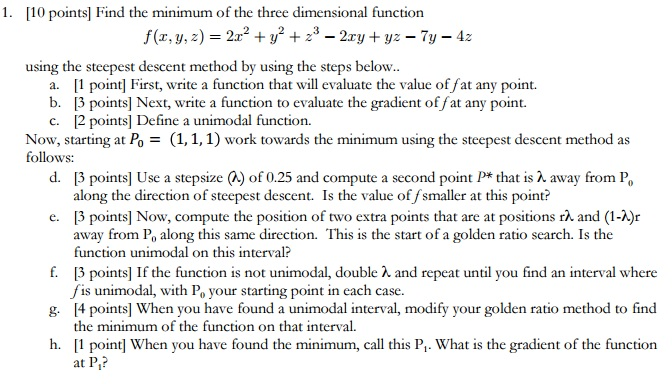 Solved 1. [10 points] Find the minimum of the three | Chegg.com