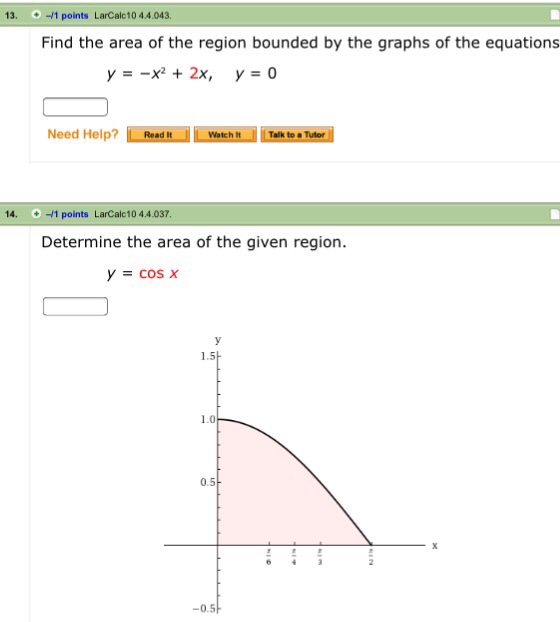 Solved Find the area of the region bounded by the graphs of | Chegg.com