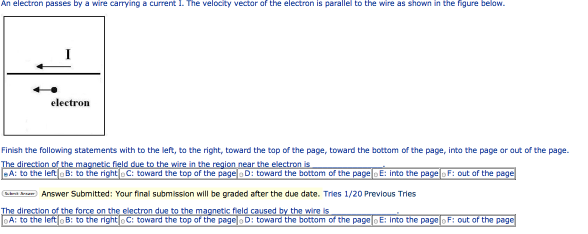 Solved An electron passes by a wire carrying a current I. | Chegg.com