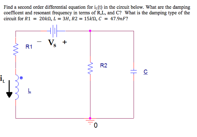 Solved second order circuit Find a second order differential | Chegg.com