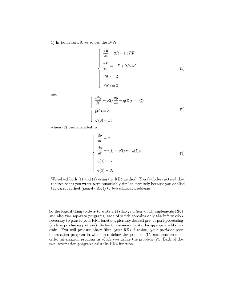 1 In Homework 8 We Solved The IVPs D R 2R 1 2RF Chegg