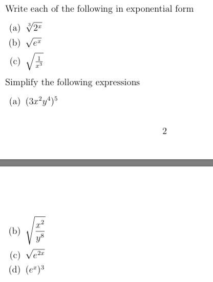 Solved Write each of the following in exponential form (a) | Chegg.com