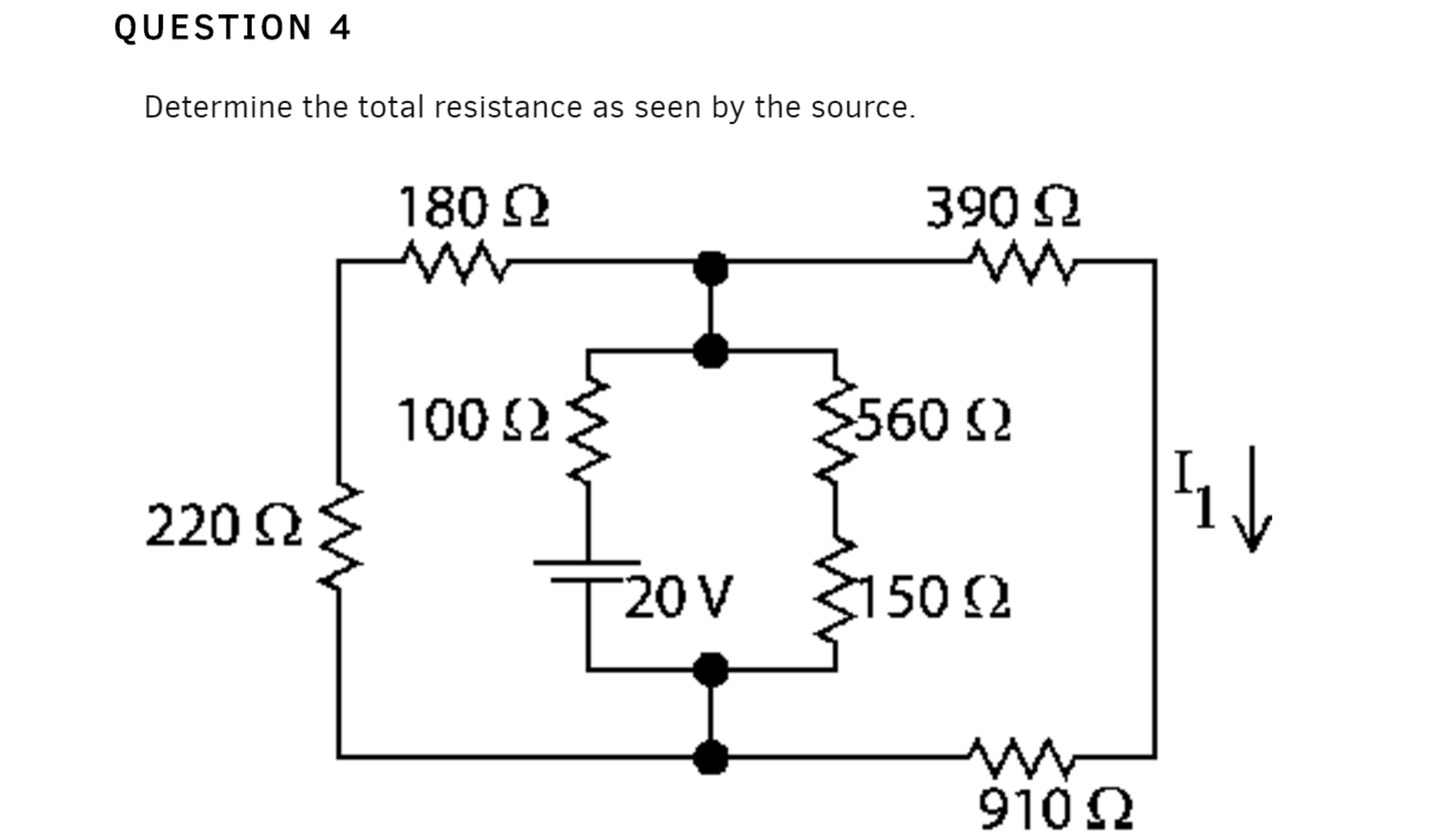 Solved Determine the total resistance as seen by the source. | Chegg.com