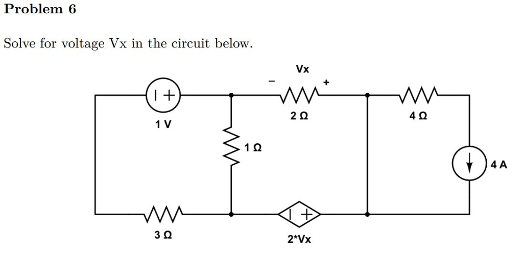 Solved Solve for voltage Vx in the circuit below. | Chegg.com