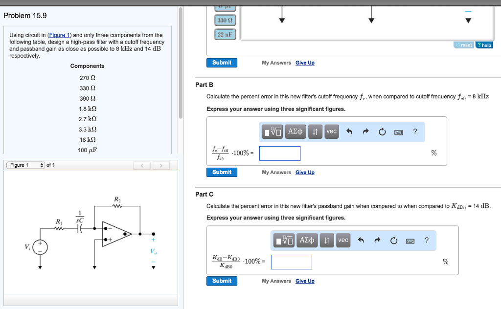 Solved Using circuit in (Figure 1) and only three components