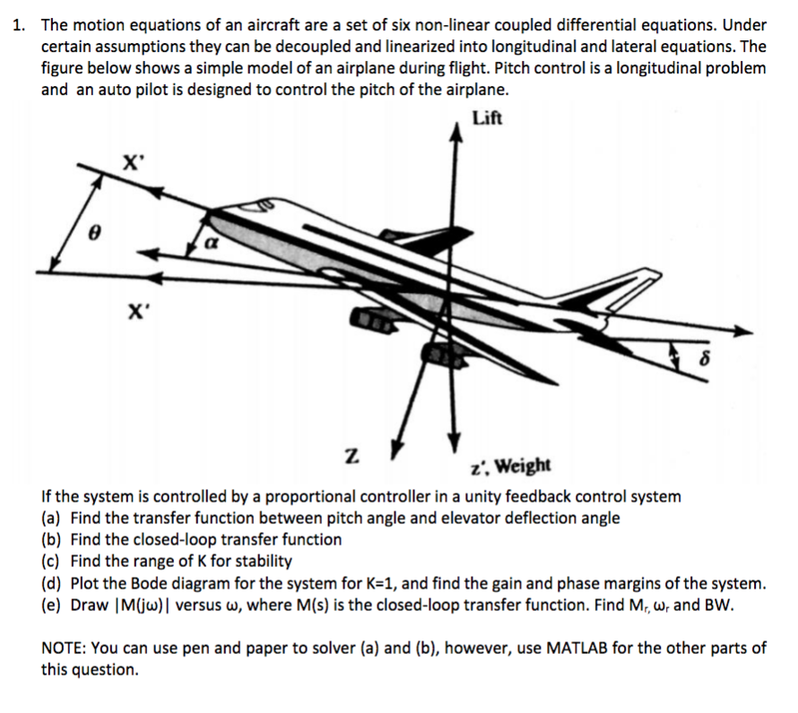 1. The motion equations of an aircraft are a set of