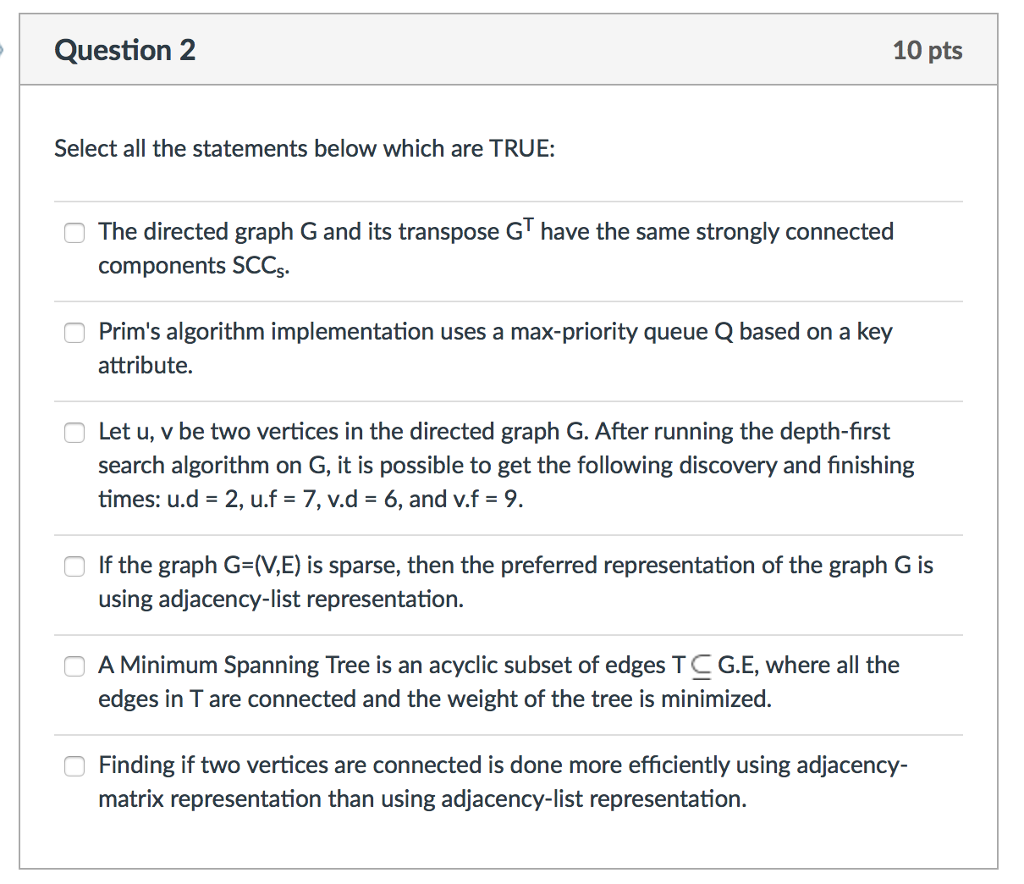 Solved Question 2 10 pts Select all the statements below | Chegg.com