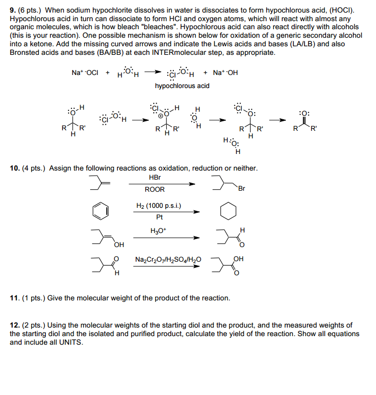 Sodium Hypochlorite Reaction With Water
