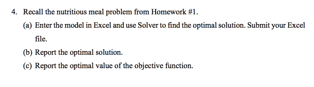 Solved PLEASE SOLVE USING EXCEL AND SOLVER AND TAKE A SCREEN | Chegg.com