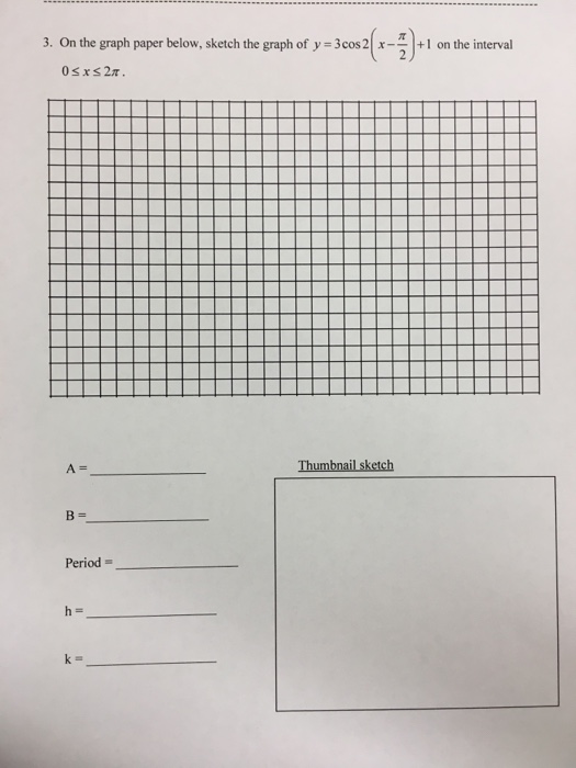 Solved On the graph paper below, sketch the graph of y = 3 | Chegg.com