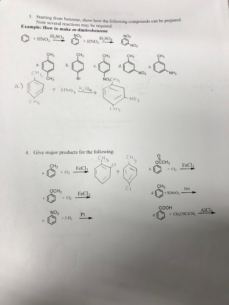 Solved 3. prepared Starting from benzene, show how the