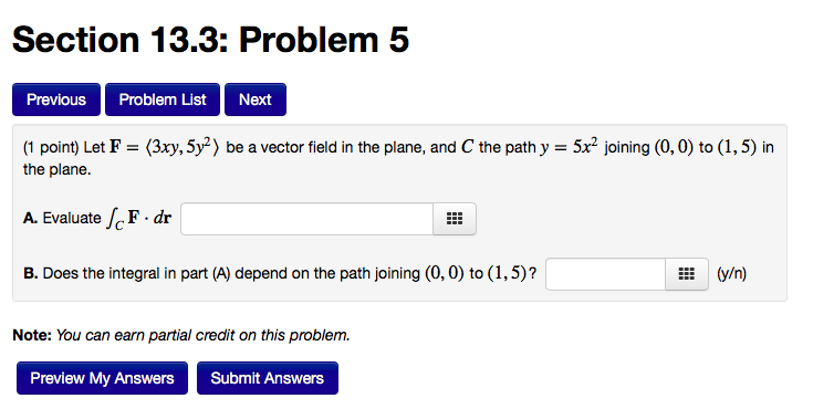 Solved Section 13.3: Problem 5 Previous Problem List Next (1 | Chegg.com