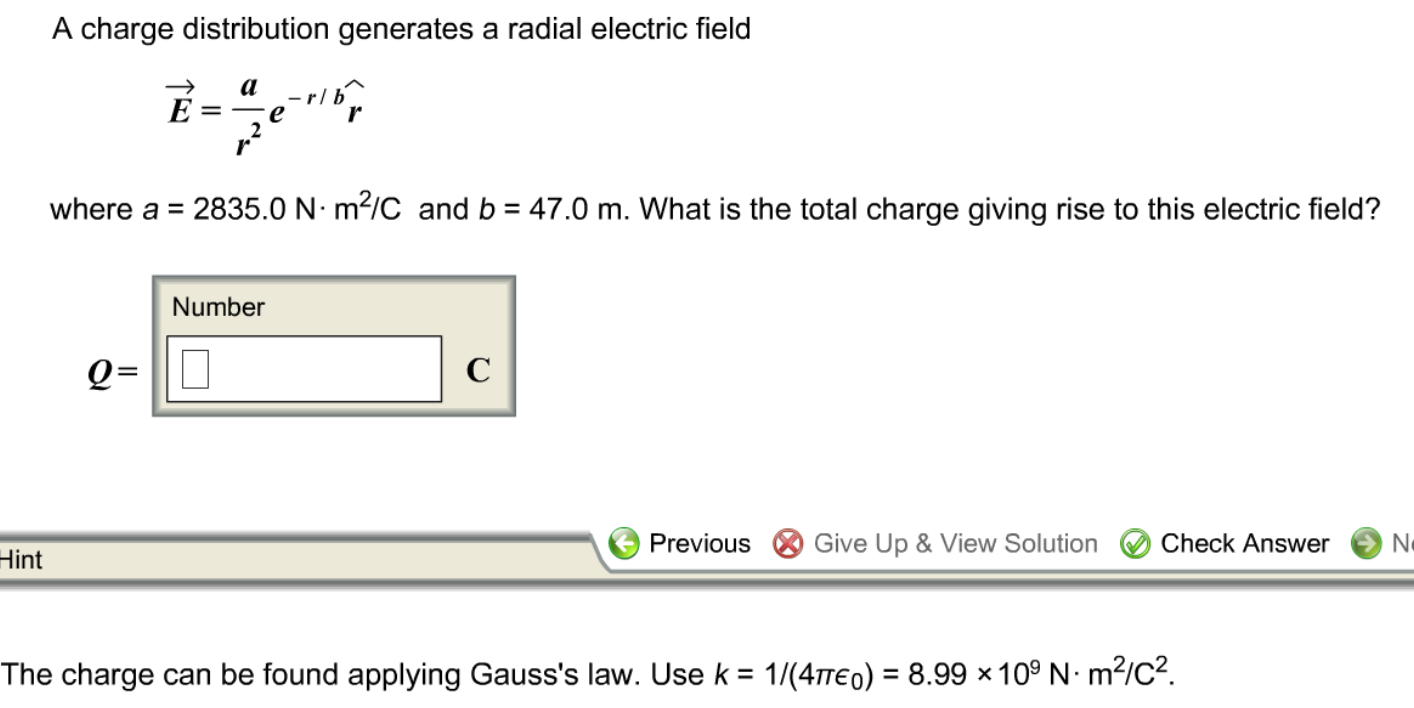 Solved A charge distribution generates a radial electric | Chegg.com