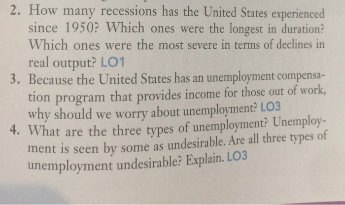 Solved How Many Recessions Has The United States Experienced | Chegg.com